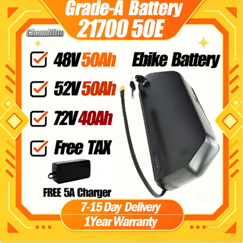 72V 50Ah 21700 Lithium Battery - Polly Elektrofahrrad-Akku Downtube Hailong DP7 48V