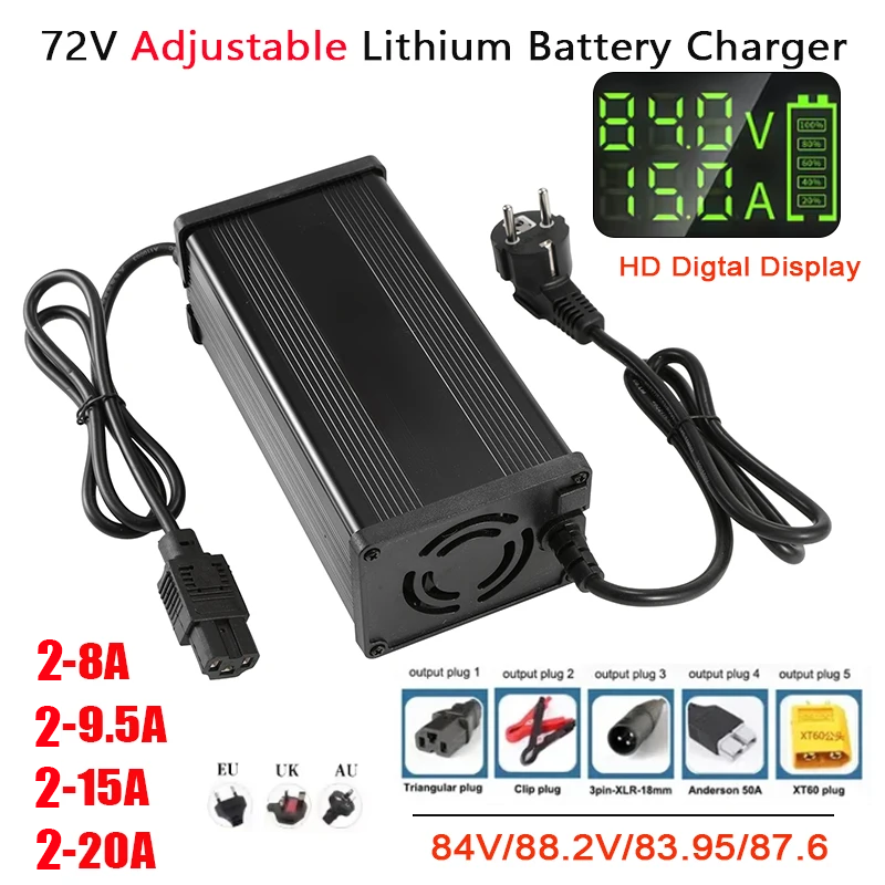 72V 15A Fast Charger - 72V 2-8A 2-9,5A 2-15A 2-20A Einstellbares