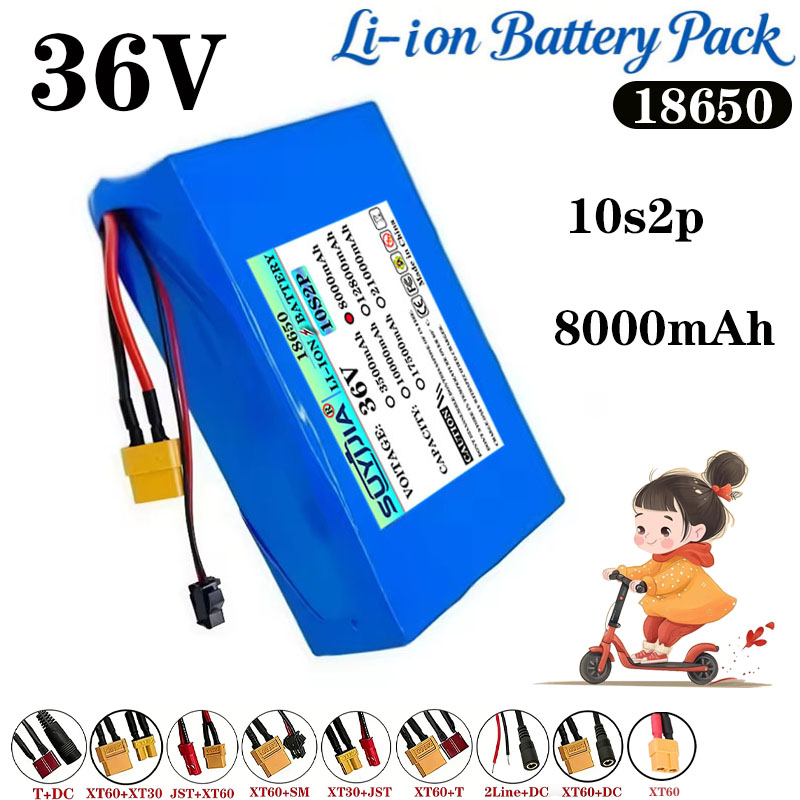 60V 50Ah Electric Scooter Battery - 36V 8Ah 10S2P 18650 Lithium-Akku, 8000mAh,