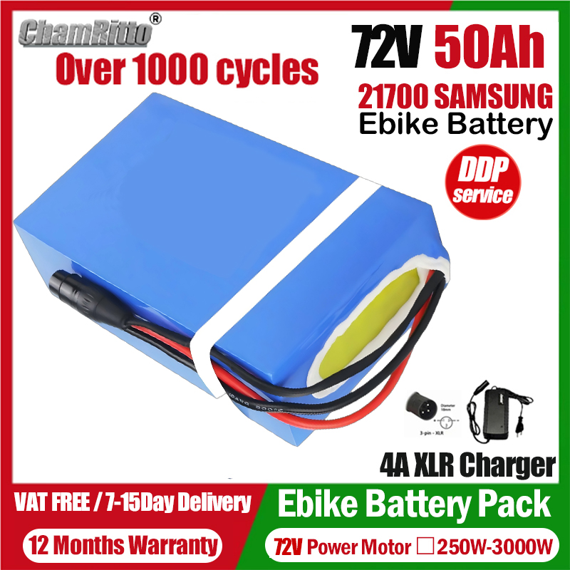 72V Elektrofahrrad Cham-Rider  – 72V 50Ah 21700 Lithium Battery Bewertung und Preis