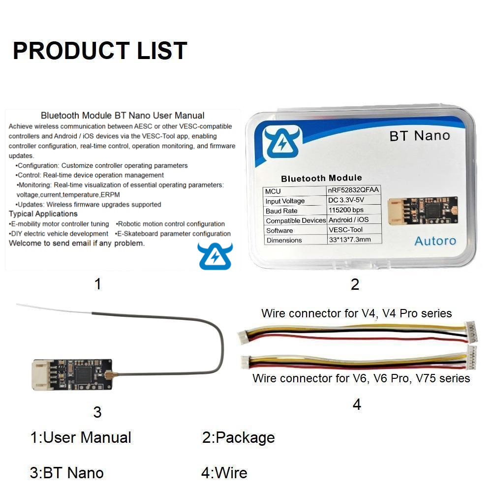 Autoro BT Nano Kabelloses Blue – Vesc 75300 Controller Bewertung und Preis